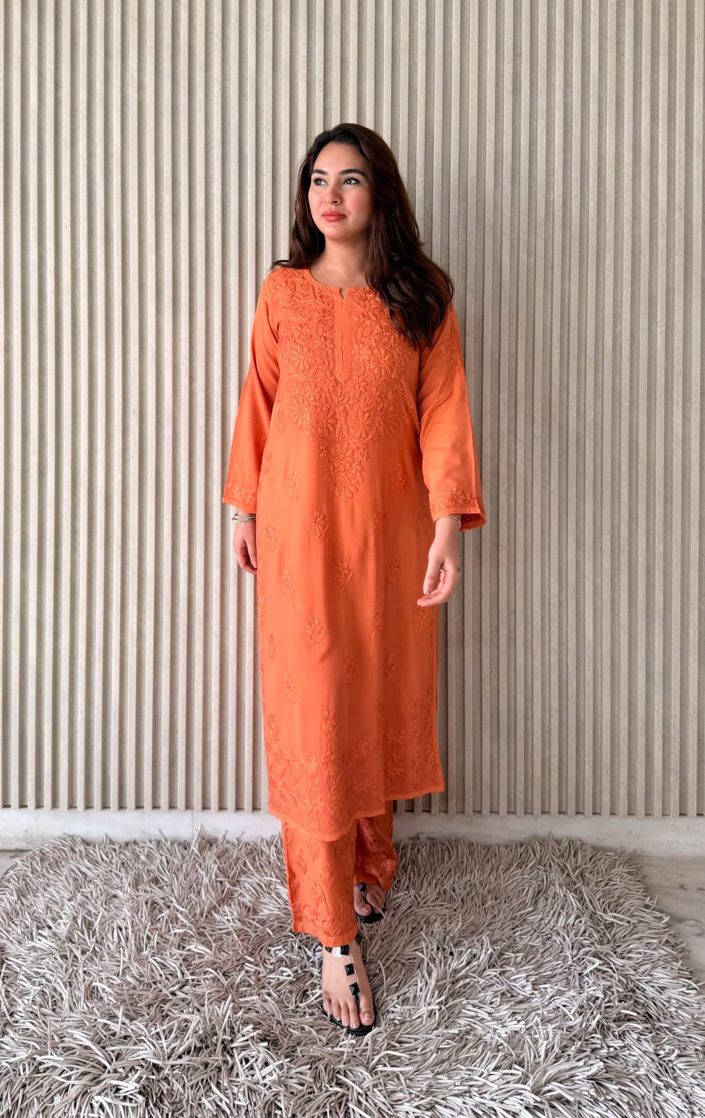 Lucknowi Chikankari Heavy Work Dyeble Rayon Plazo Set